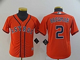 Youth Astros 2 Alex Bregman Orange Cool Base Jersey,baseball caps,new era cap wholesale,wholesale hats